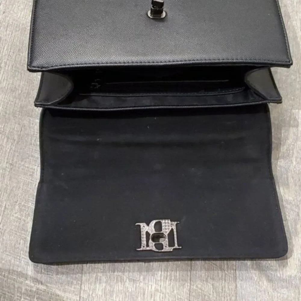 Badgley Mischka Bag Satchel Handbag Purse Vegan Leather Black Women's Women's